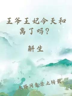 王爷王妃今天和离了吗？